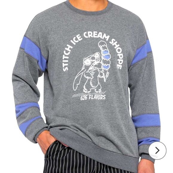 Disney Stitch Ice Cream Shoppe Sweatshirt Mens Medium NWT - Picture 1 of 13